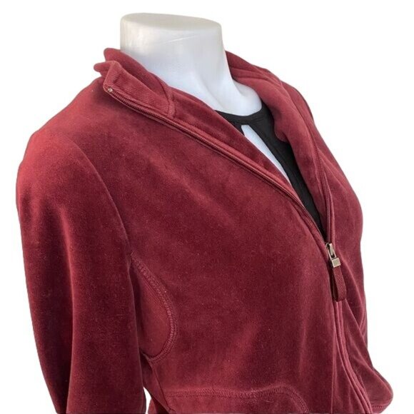 Vintage Charter Club Velour Jogger Set Maroon Track Suit Size S - Picture 14 of 16